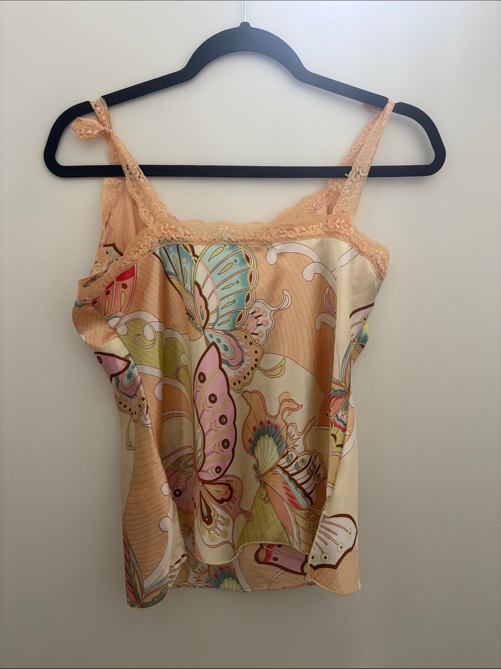 one clothing Peach & Pastel Butterfly Lace-Trim Camisole - Picture 5 of 5